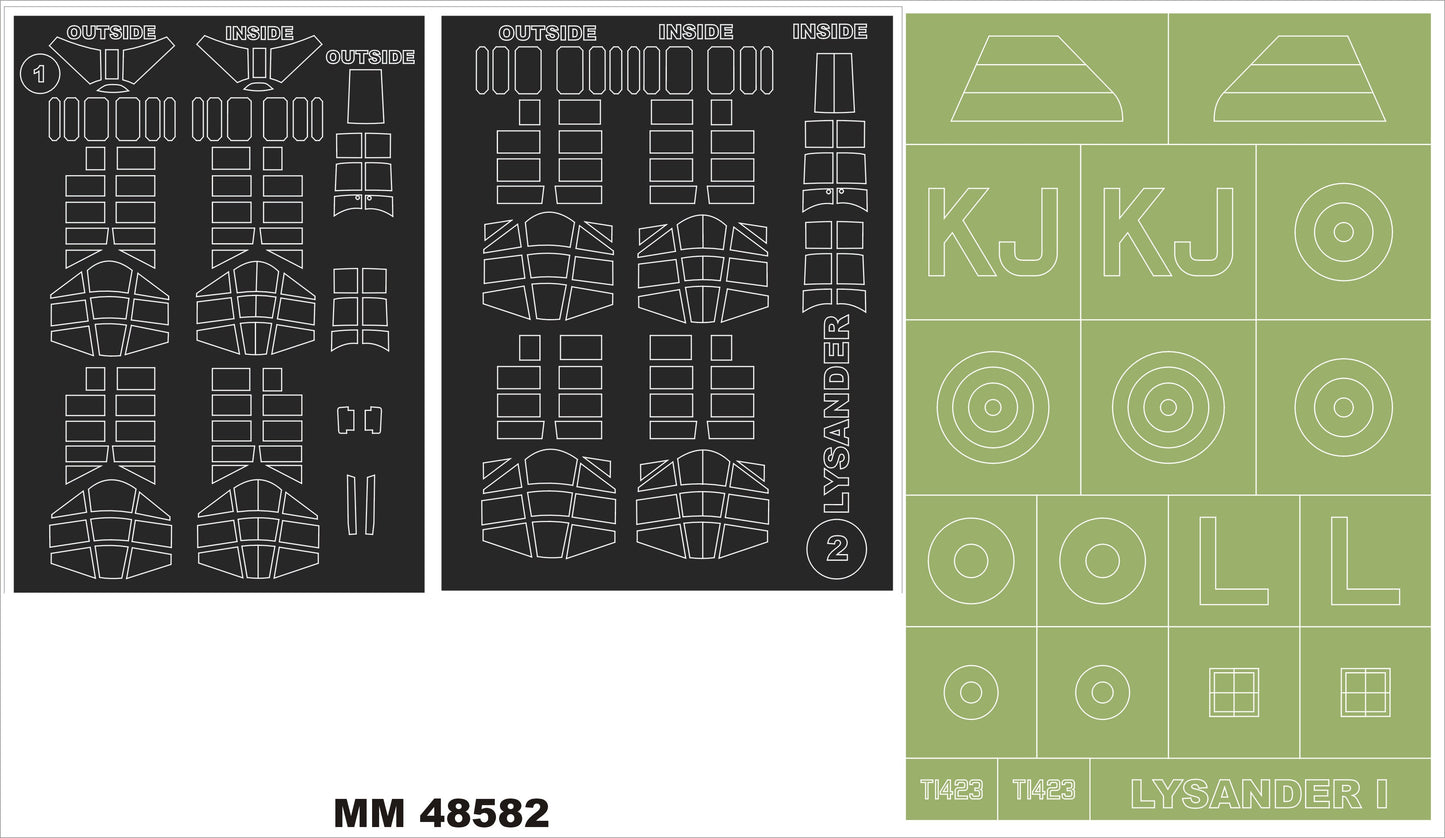 Montex MXMM48582 1:48 Westland Lysander Mk.I/Mk.III 2 canopy masks