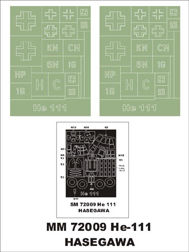 Montex MXMM72009 1:72 Heinkel He-111 1 canopy frame paint masks
