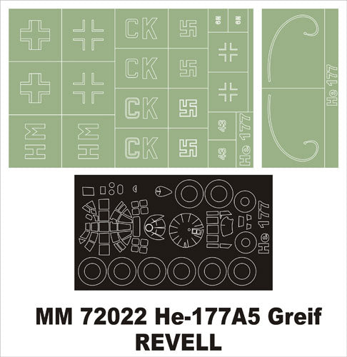 Montex MXMM72022 1:72 Heinkel He-177 Greif 1 canopy frame paint masks
