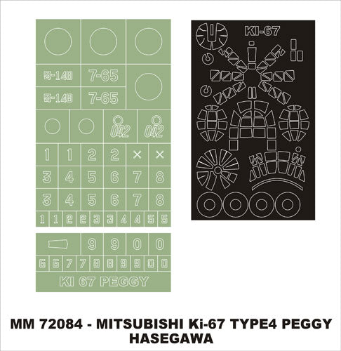 Montex MXMM72084 1:72 Mitsubishi Ki-67 'Peggy' 1 canopy frame paint masks