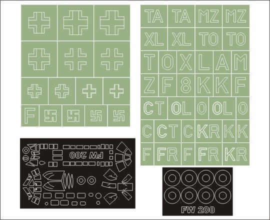 Montex MXMM72139 1:72 Focke-Wulf Fw-200 Condor 1 canopy frame paint masks