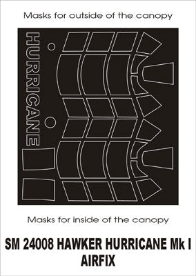 Montex MXSM24008 1:24 Hawker Hurricane Mk.I canopy frame paint masks