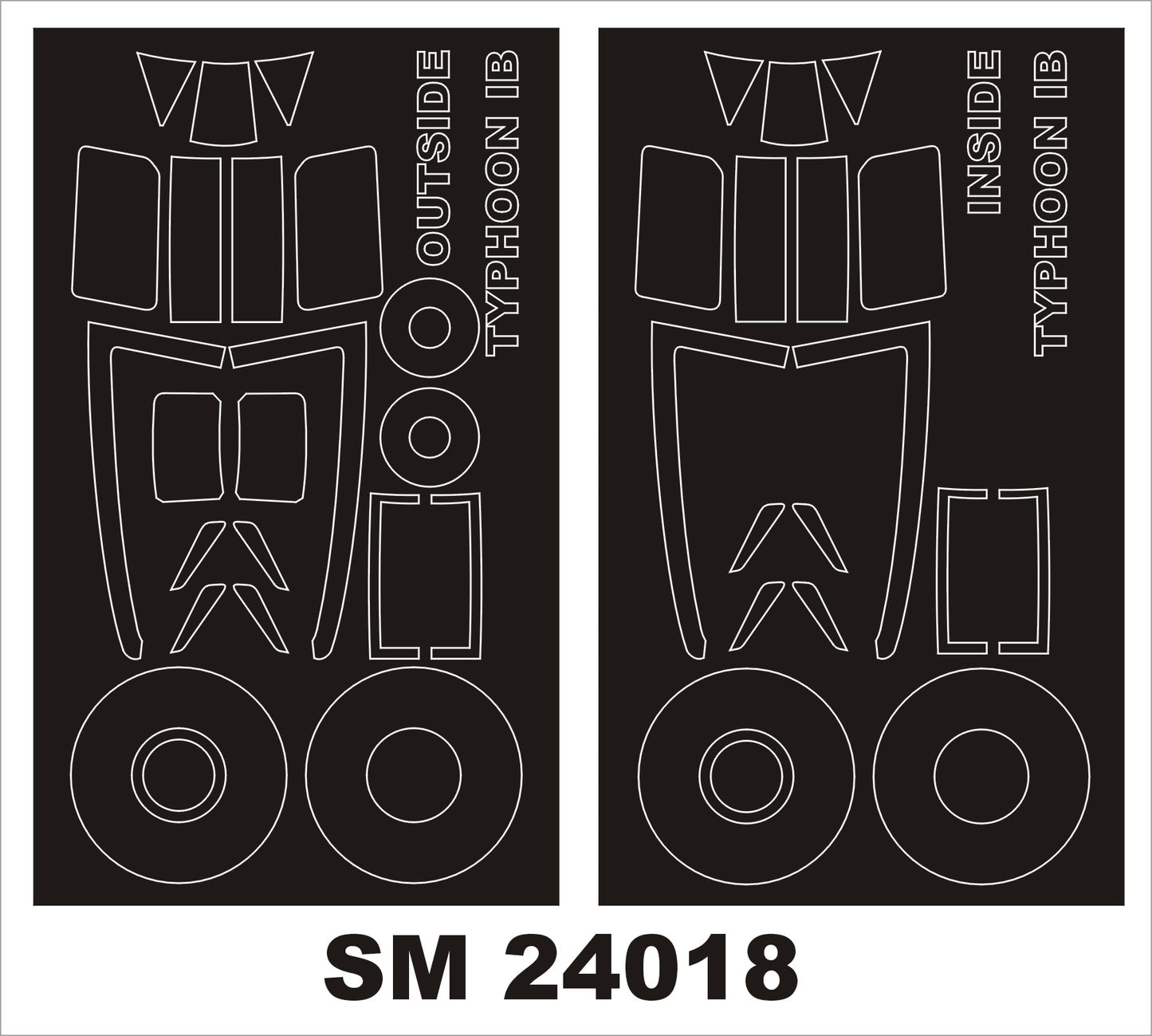 Montex MXSM24018 1:24 Hawker Typhoon Mk.Ib CAR DOOR canopy frame paint mask