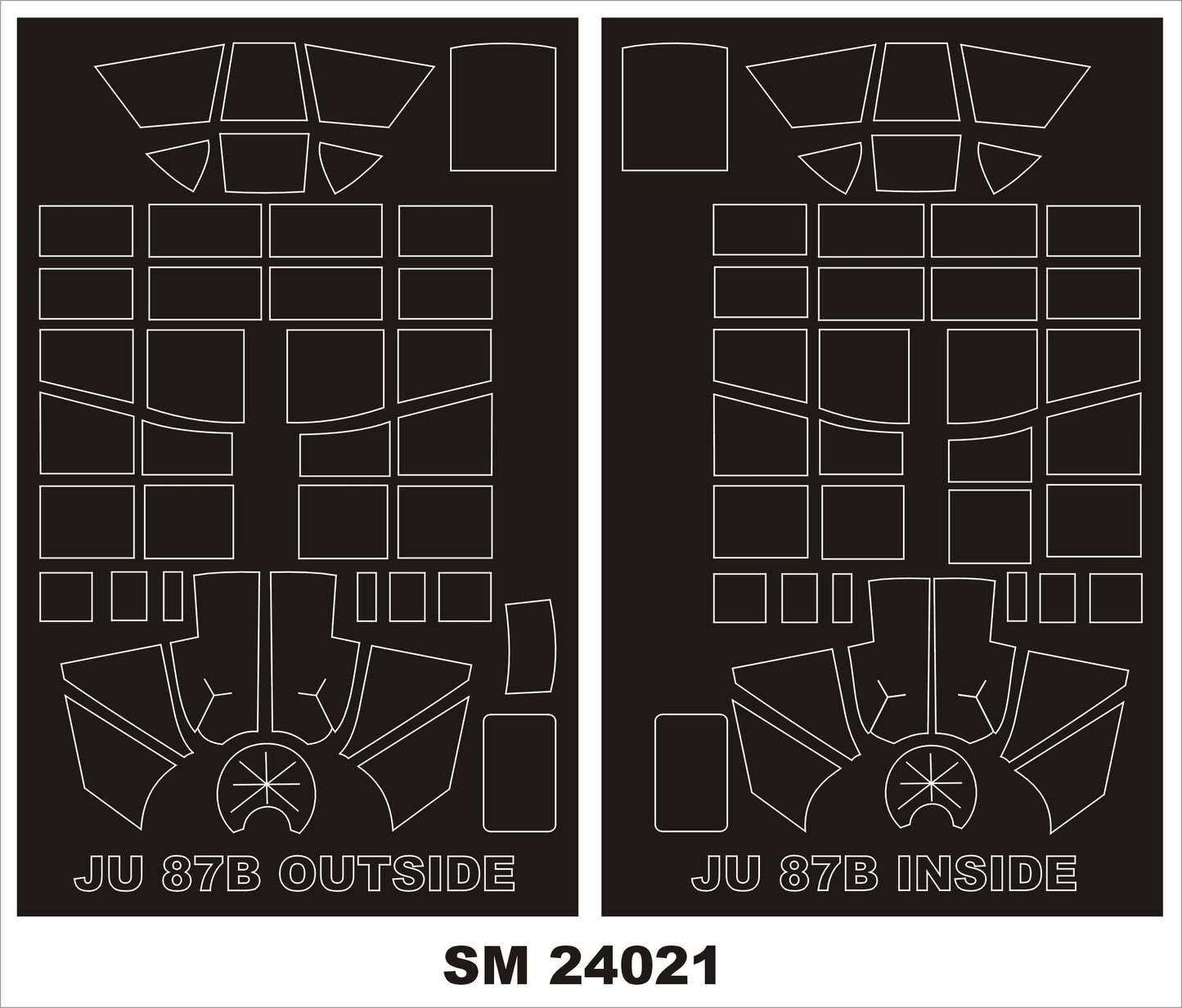Montex MXSM24021 1:24 Junkers Ju-87B-2 'Stuka' canopy frame paint mask