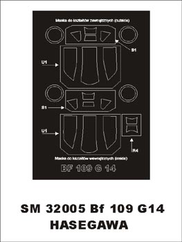 Montex MXSM32005 1:32 Messerschmitt Bf-109G-14 canopy frame paint masks