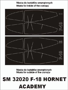 Montex MXSM32020 1:32 McDonnell-Douglas F/A-18C canopy frame paint masks