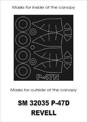 Montex MXSM32035 1:32 Republic P-47D Thunderbolt canopy frame paint masks