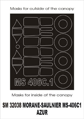 Montex MXSM32038 1:32 Morane-Saulnier MS.406C1 canopy frame paint masks