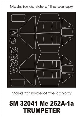 Montex MXSM32041 1:32 Messerschmitt Me-262 Schwalbe canopy frame paint masks