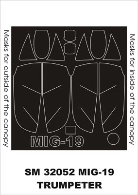 Montex MXSM32052 1:32 Mikoyan MiG-19 canopy frame paint masks