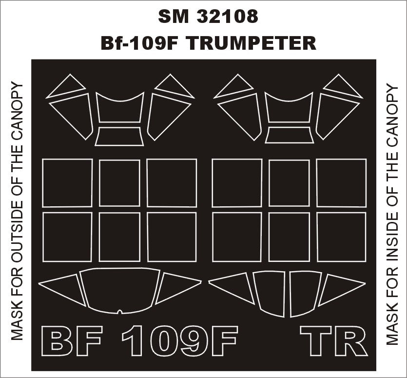 Montex MXSM32108 1:32 Messerschmitt Bf-109F canopy frame paint masks