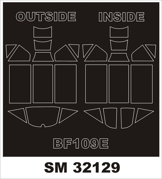 Montex MXSM32129 1:32 Messerschmitt Bf-109E-4/7 canopy frame paint masks