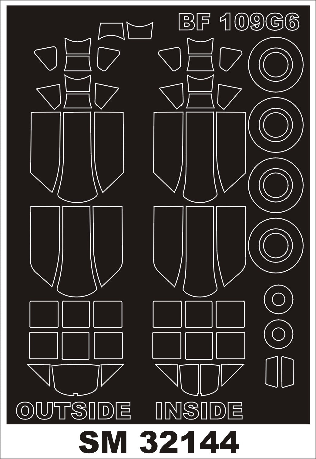 Montex MXSM32144 1:32 Messerschmitt Bf-109G-6 canopy frame paint masks