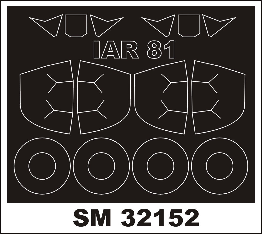 Montex MXSM32152 1:32 IAR IAR-81C Rumanian fighter canopy frame paint masks