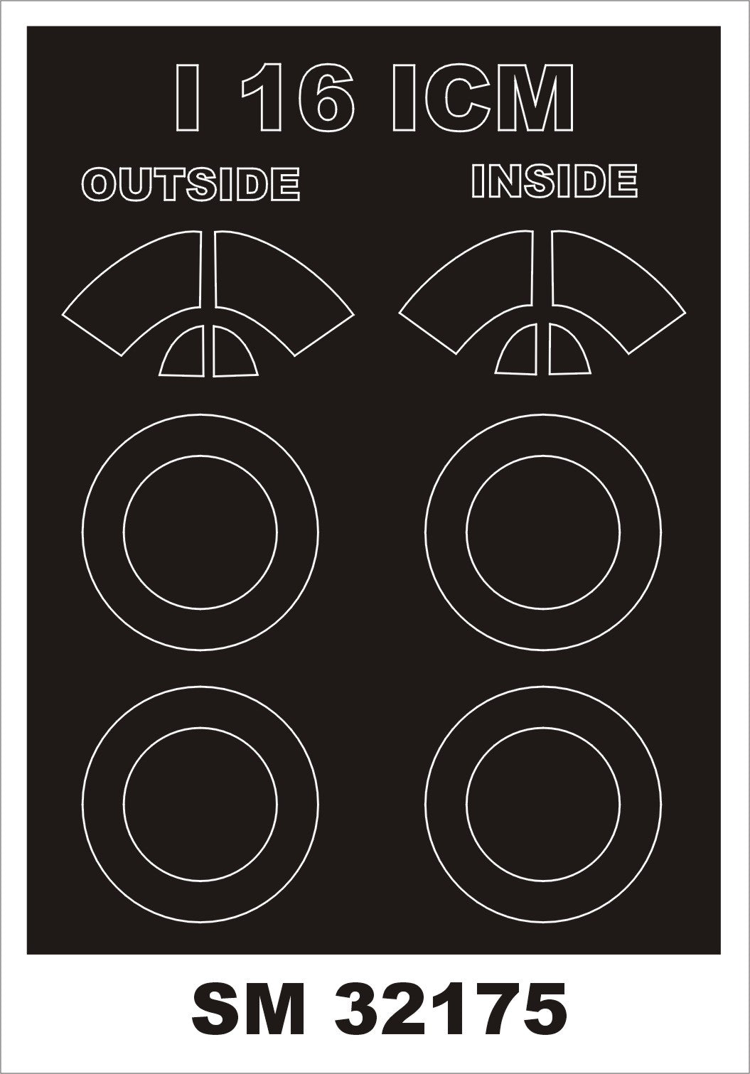 Montex MXSM32175 1:32 Polikarpov I-16 type 24 canopy frame paint mask