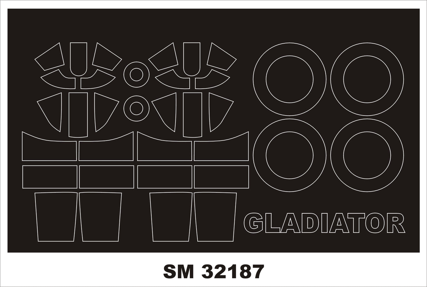 Montex MXSM32187 1:32 Gloster Gladiator Mk.I/Mk.II canopy frame paint mask