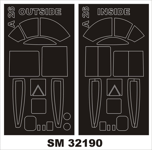 Montex MXSM32190 1:32 Douglas A-26B Invader canopy frame paint mask