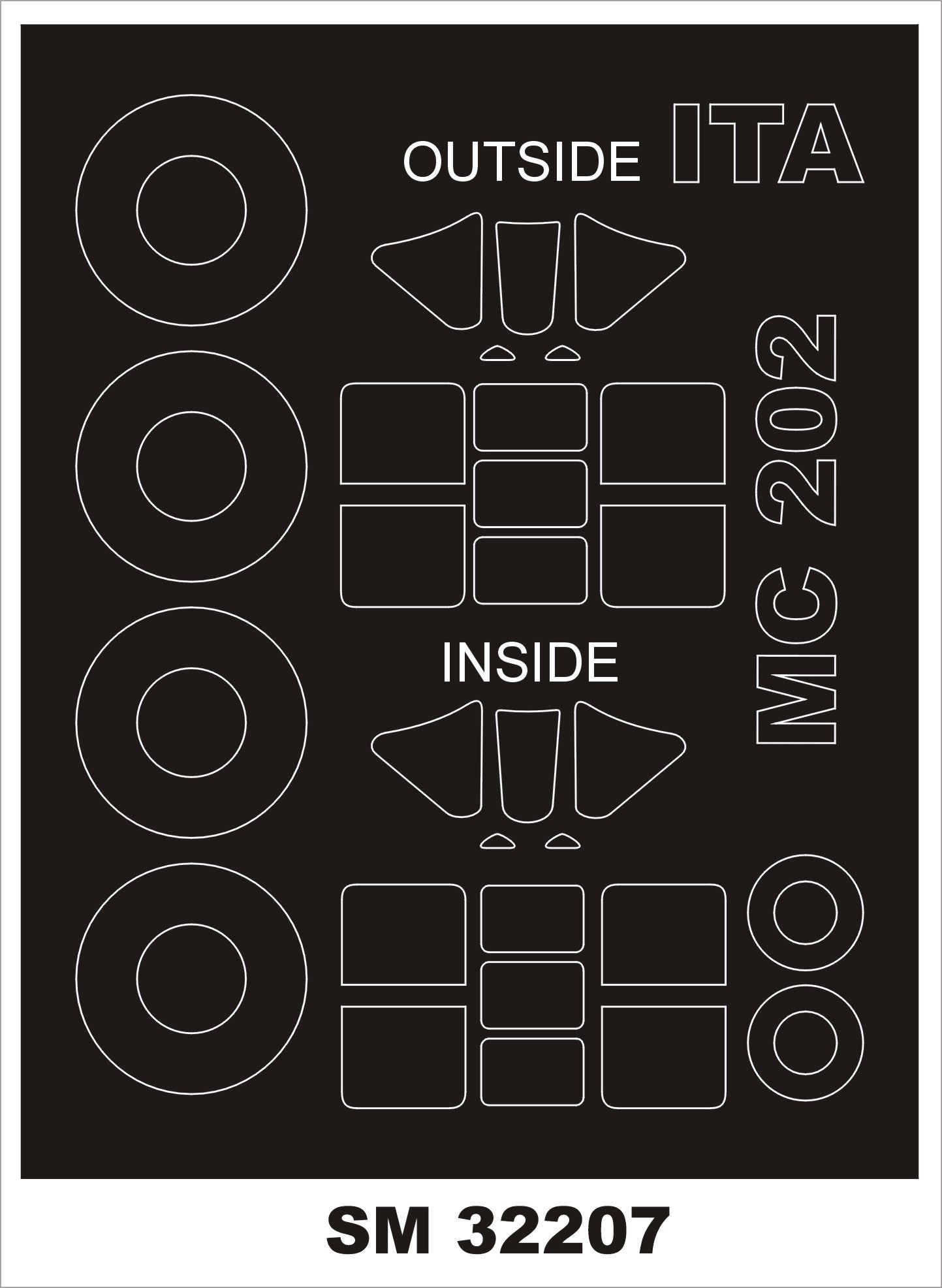 Montex MXSM32207 1:32 Macchi C.202 Folgore wheels and canopy frame paint mask