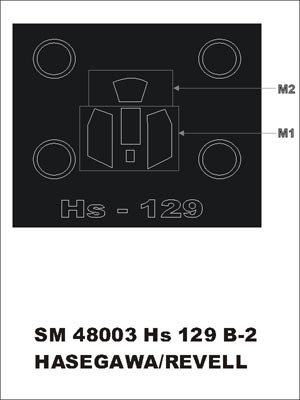 Montex MXSM48003 1:48 Henschel Hs-129B-2 canopy frame paint mask