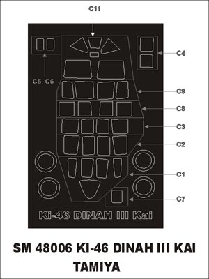 Montex MXSM48006 1:48 Mitsubishi Ki-46-III Dinah Kai canopy frame paint mask