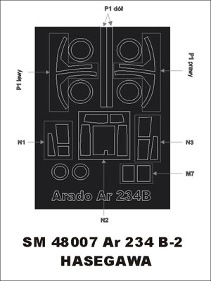 Montex MXSM48007 1:48 Arado Ar-234B-2 canopy frame paint mask