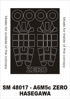 Montex MXSM48017 1:48 Mitsubishi A6M5c Zero canopy frame paint masks