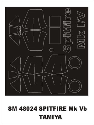 Montex MXSM48024 1:48 Supermarine Spitfire Mk.Vb canopy frame paint mask