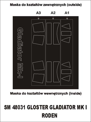 Montex MXSM48031 1:48 Gloster Gladiator Mk.I canopy frame paint masks