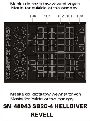 Montex MXSM48043 1:48 Curtiss SB2C-4 Helldiver canopy frame paint masks
