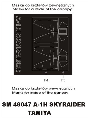 Montex MXSM48047 1:48 Douglas A-1H Skyraider canopy frame paint masks