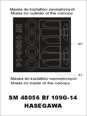 Montex MXSM48056 1:48 Messerschmitt Bf-109G-14 canopy frame paint masks