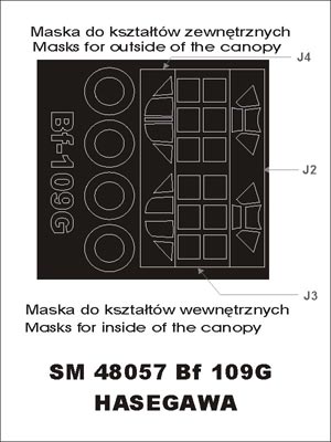 Montex MXSM48057 1:48 Messerschmitt Bf-109G-2 canopy frame paint masks