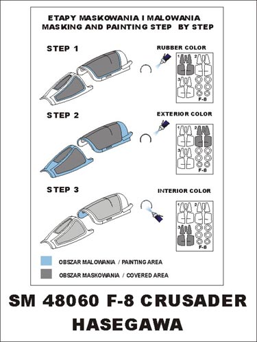 Montex MXSM48060 1:48 Vought F-8E Crusader canopy frame paint masks