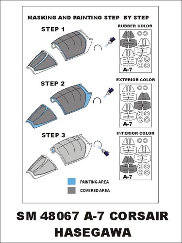 Montex MXSM48067 1:48 LTV A-7D/A-7E Corsair canopy frame paint masks