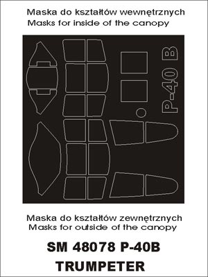 Montex MXSM48078 1:48 Curtiss P-40B Tomahawk canopy frame paint masks