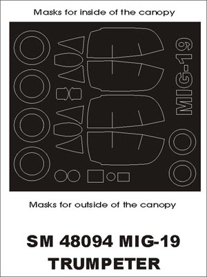 Montex MXSM48094 1:48 Mikoyan MiG-19 canopy frame paint masks