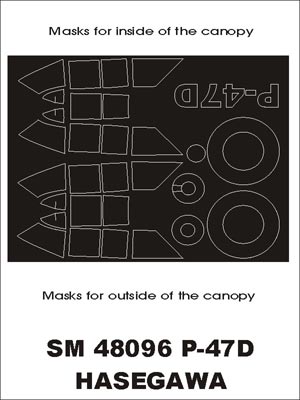 Montex MXSM48096 1:48 Republic P-47D Thunderbolt 'Razorback' canopy masks