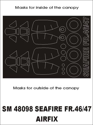 Montex MXSM48098 1:48 Supermarine Seafire FR.46 / FR.47 canopy frame paint masks