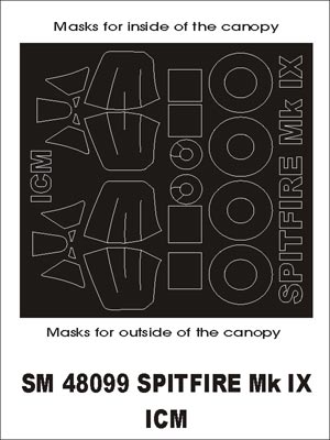 Montex MXSM48099 1:48 Supermarine Spitfire Mk.IX canopy frame paint masks