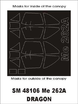 Montex MXSM48106 1:48 Messerschmitt Me-262A canopy frame paint masks