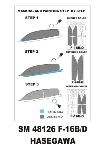 Montex MXSM48126 1:48 General-Dynamics F-16B/D canopy frame paint masks