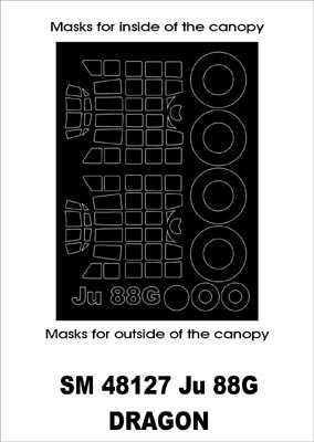Montex MXSM48127 1:48 Junkers Ju-88G canopy frame paint masks