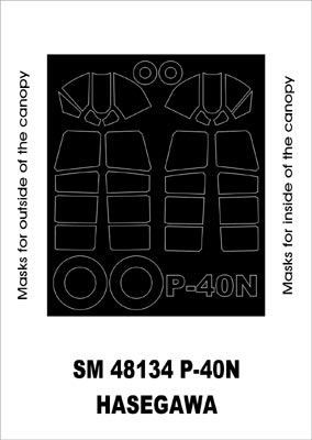 Montex MXSM48134 1:48 Curtiss P-40N Warhawk canopy frame paint masks