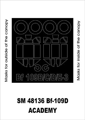 Montex MXSM48136 1:48 Messerschmitt Bf-109D canopy frame paint masks