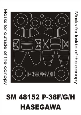 Montex MXSM48152 1:48 Lockheed P-38F/P-38G/P-38H Lightning canopy masks