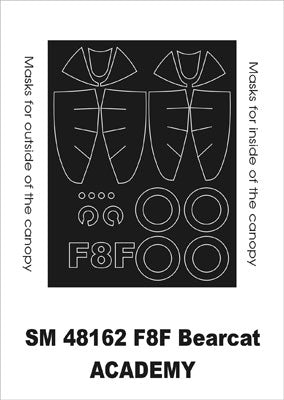 Montex MXSM48162 1:48 Grumman F8F-1/2 Bearcat canopy frame paint masks