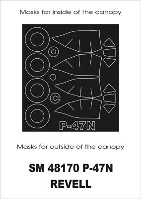 Montex MXSM48170 1:48 Republic P-47N Thunderbolt canopy frame paint masks