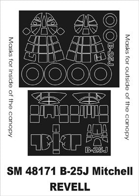Montex MXSM48171 1:48 North-American B-25J Mitchell canopy frame paint masks