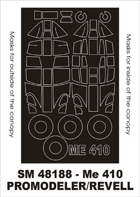 Montex MXSM48188 1:48 Messerschmitt Me-410B canopy frame paint masks