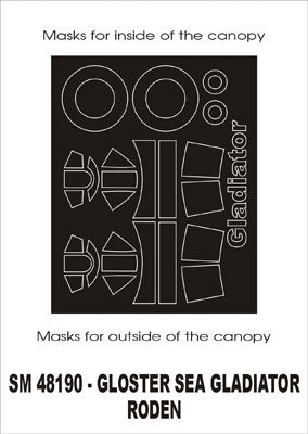 Montex MXSM48190 1:48 Gloster Sea Gladiator canopy frame paint masks